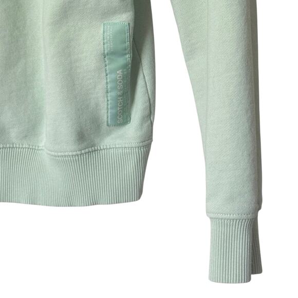 Scotch & Soda Men’s Organic Cotton Hoodie Kangaroo Pouch Size S Light Green - Picture 6 of 8